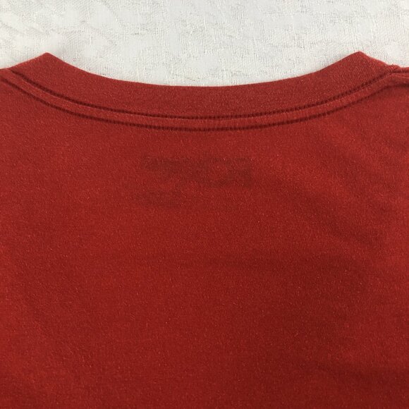 Fox Racing Red V-Neck Graphic Tee Shirt Slim Fit Cotton/Polyester Blend Size S - Picture 4 of 11